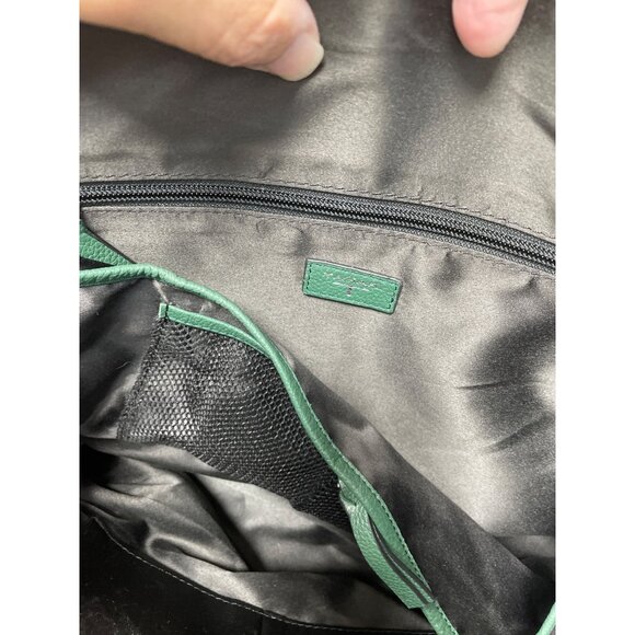 Tahari Womans Green Pebbled Leather Tote HandBag Silver Charm SKU 9355 - Picture 15 of 16